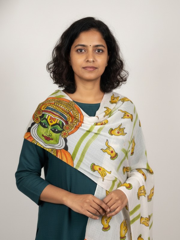 Pure silk hand painted stoles with tessels