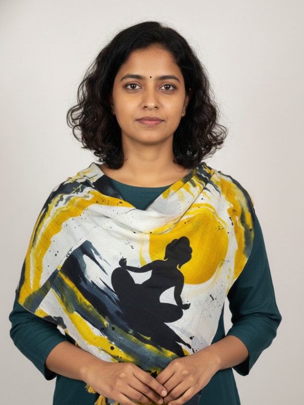 Pure silk hand painted stoles with tessels