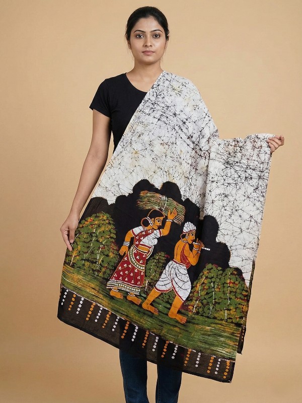 Hand painted thick cotton shawls