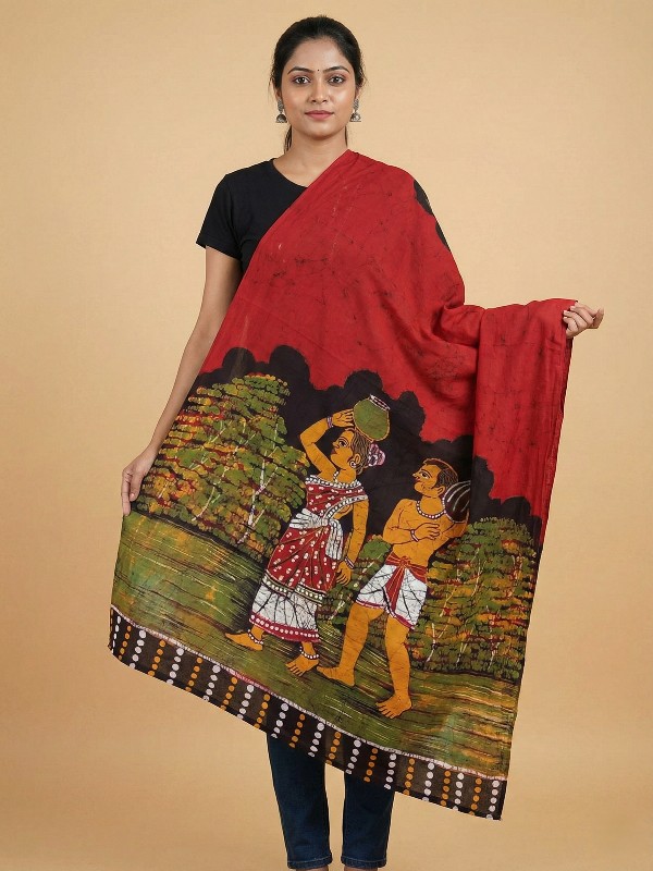 Hand painted thick cotton shawls